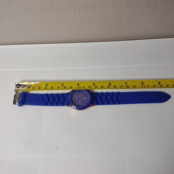 Blue And Gold Tone Geneva Analog Watch - Picture 9 of 13